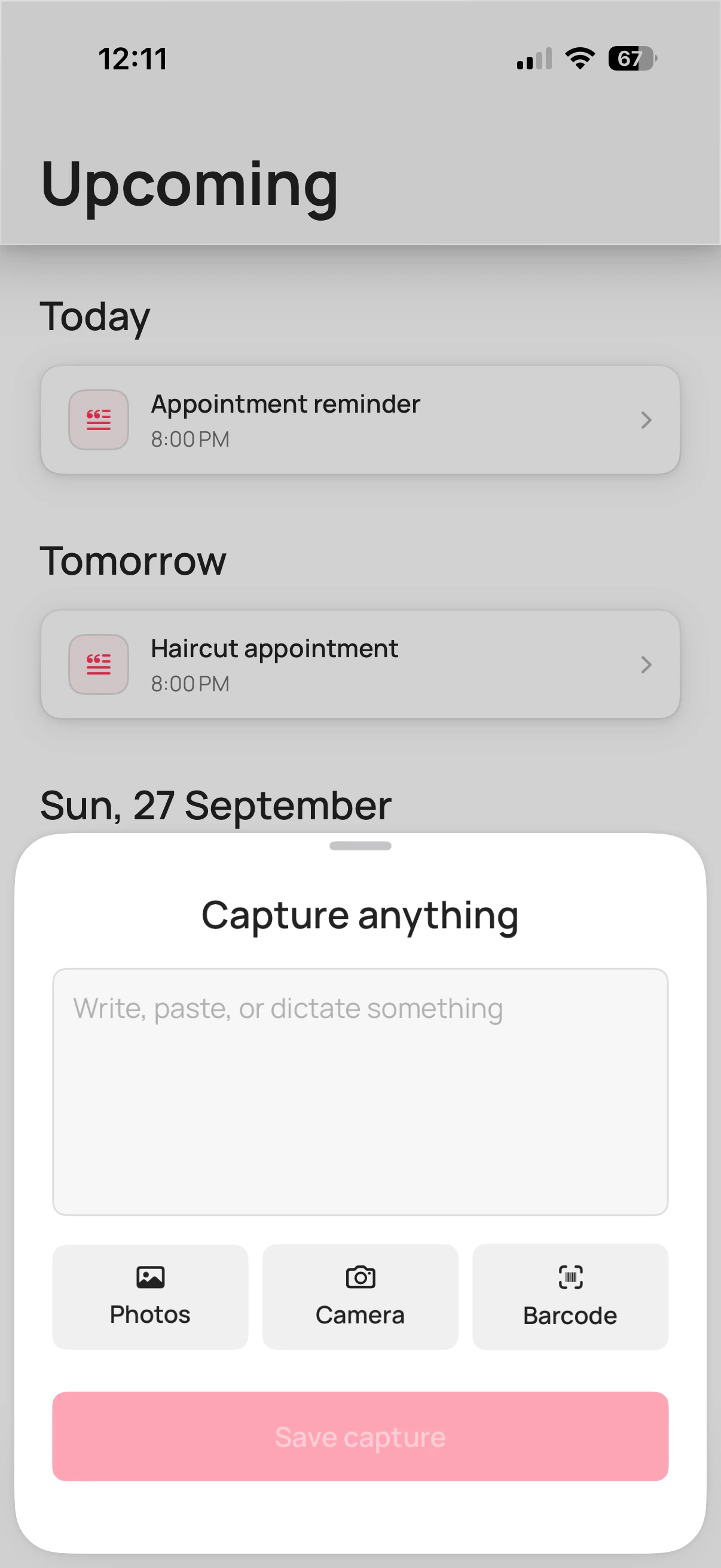 Widgets, second screen