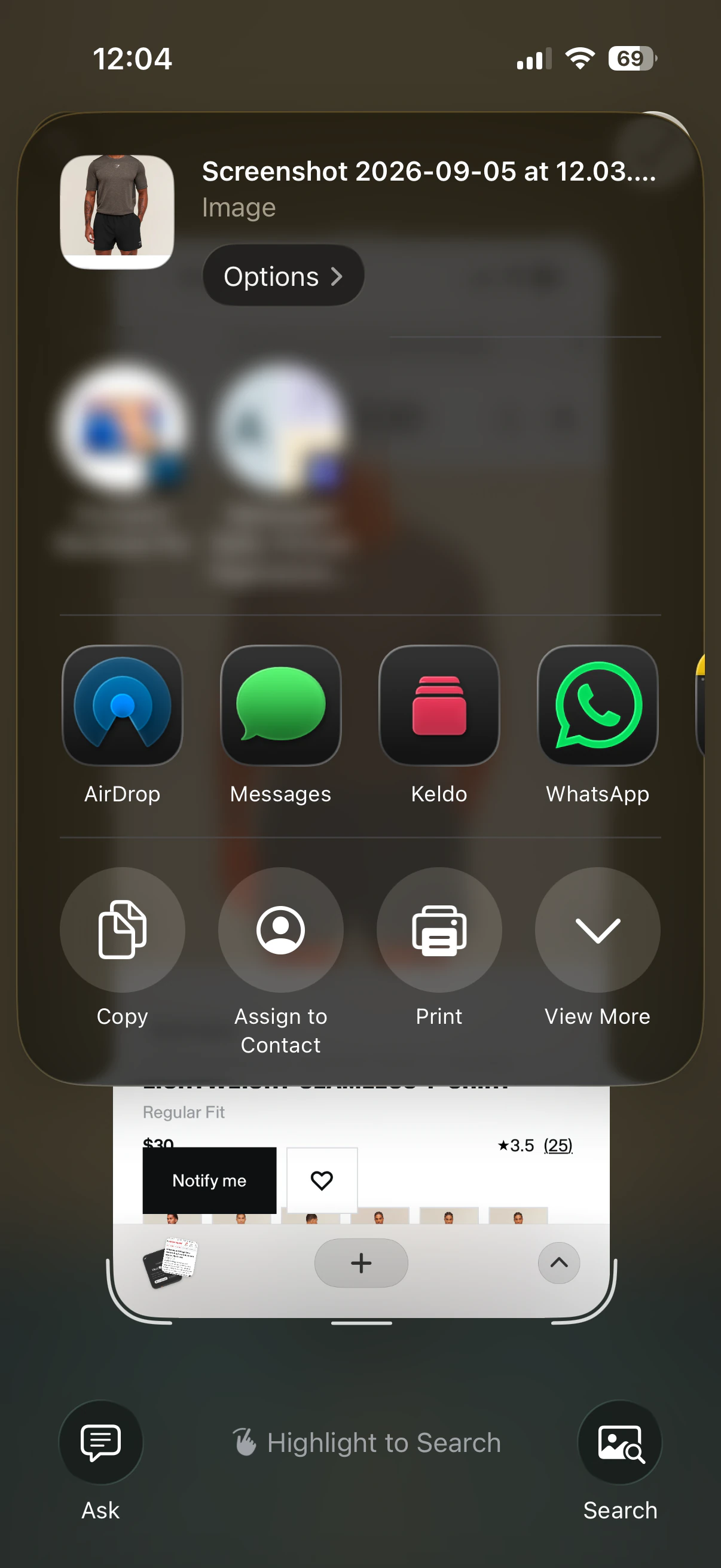 Screenshot, second screen